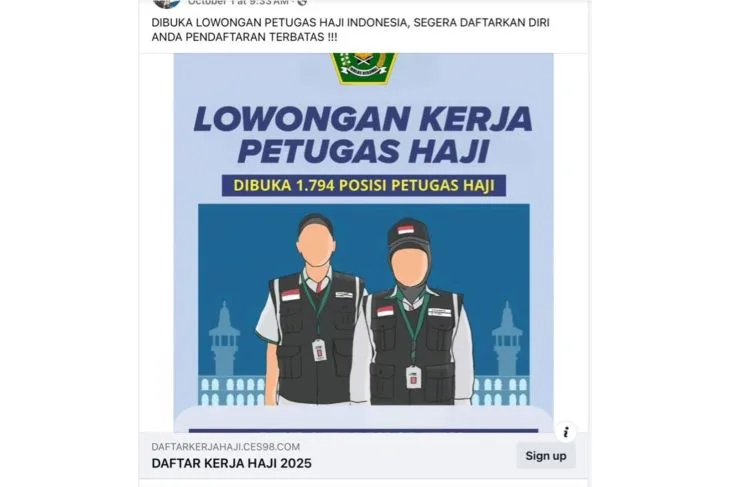 Hoaks! Lowongan Kerja Petugas Haji 2025