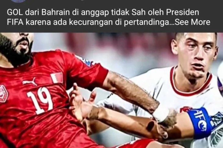 Cek Fakta, Presiden FIFA Menyatakan Gol Bahrain Tidak Sah