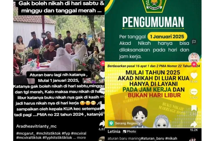 Kemenag Larang Akad Nikah pada Hari Libur karena KUA Tutup, Benarkah?